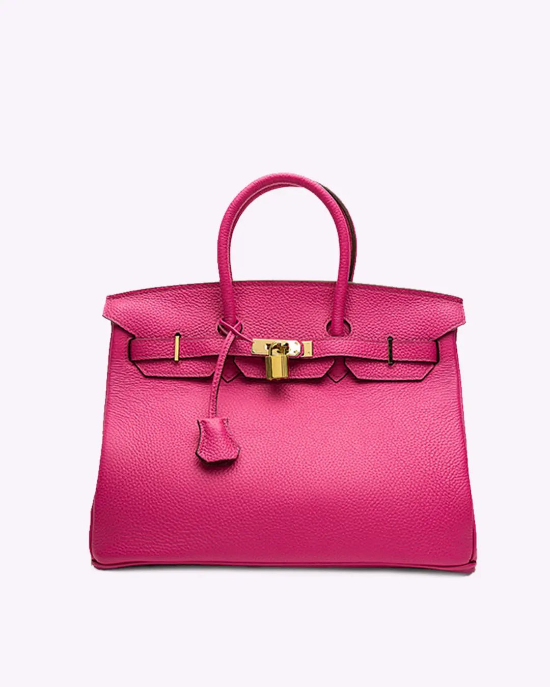 Top Handle Handbag with Turn Lock Closure for Women