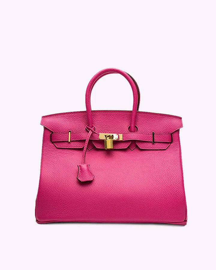 Top Handle Handbag with Turn Lock Closure for Women