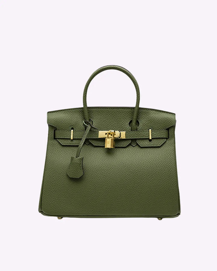Top Handle Handbag with Turn Lock Closure for Women