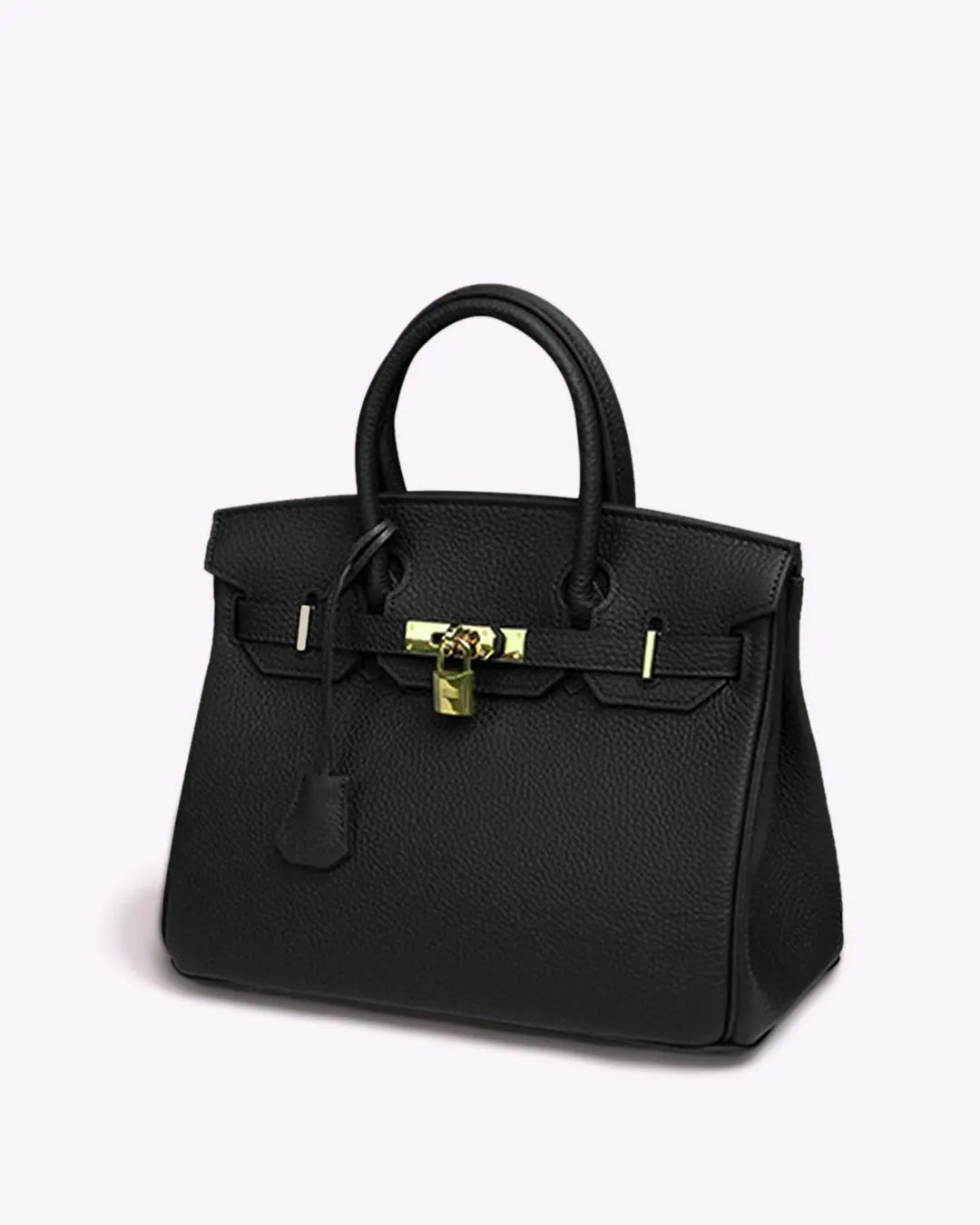 Top Handle Handbag with Turn Lock Closure for Women