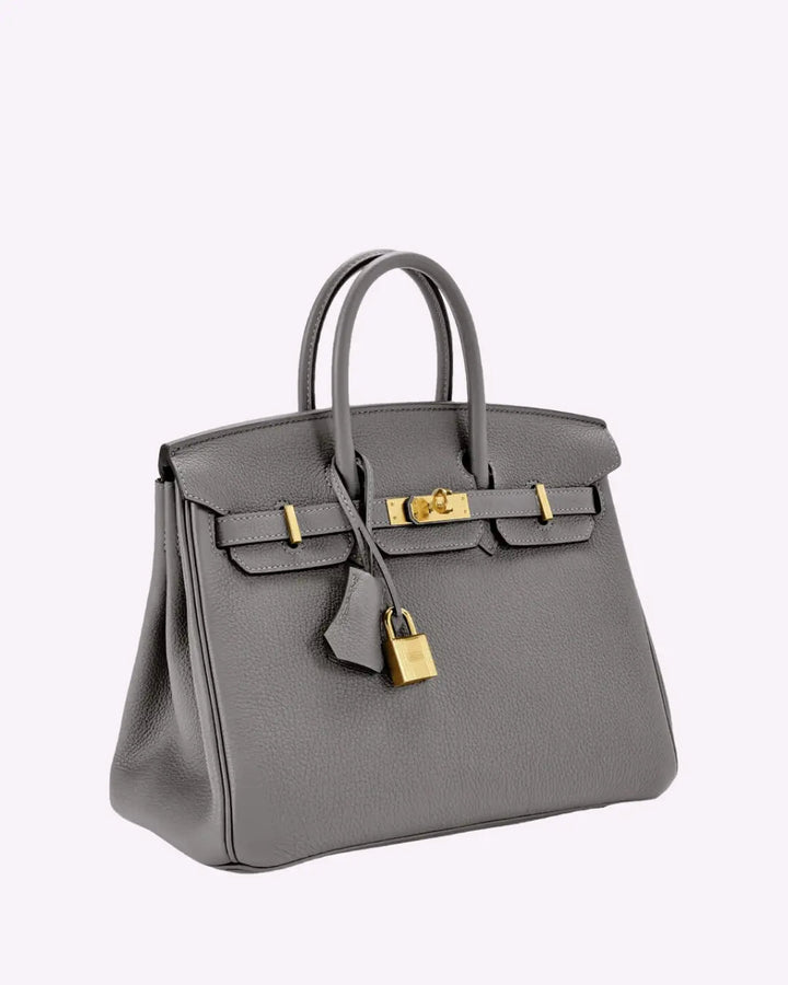 Top Handle Handbag with Turn Lock Closure for Women