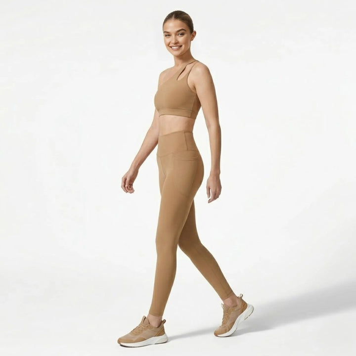 Two Piece Set One Shoulder Sports Bra High Waist Leggings Activewear Set