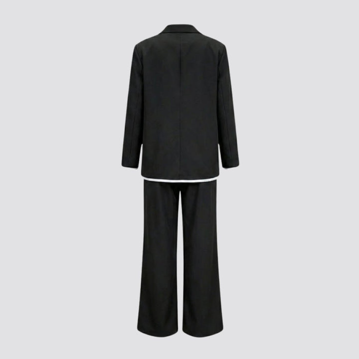 Relaxed Fit Blazer and Wide Leg Trousers Suit Set – Effortless Tailored Style