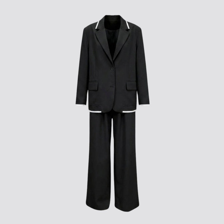 Relaxed Fit Blazer and Wide Leg Trousers Suit Set – Effortless Tailored Style