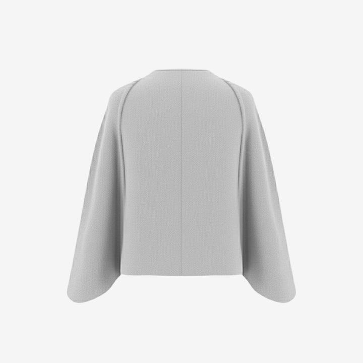 Cape Top Blazer Style Draped Sleeve Structured Elegant Minimal Style