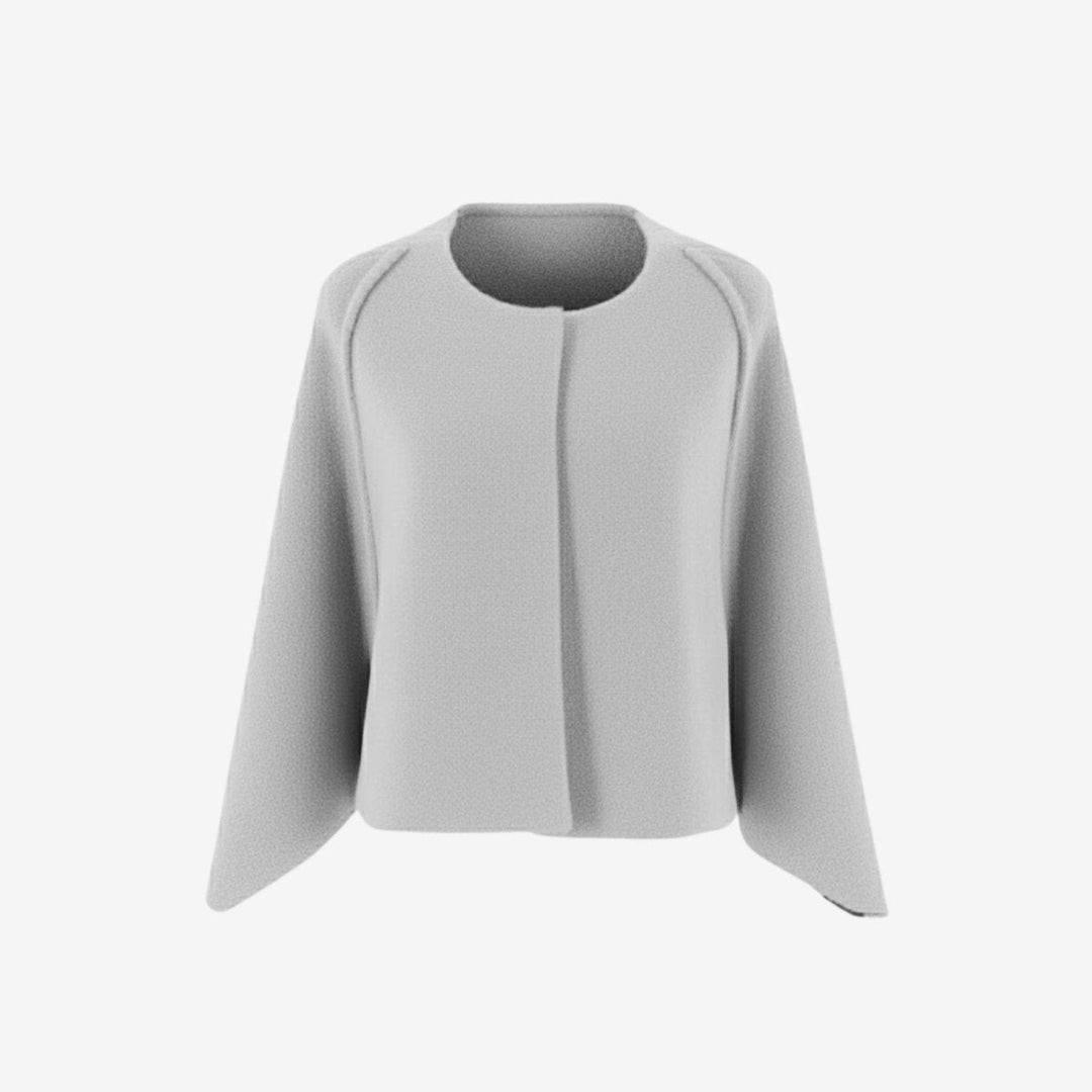 Cape Top Blazer Style Draped Sleeve Structured Elegant Minimal Style