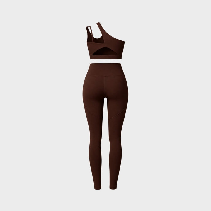 Two Piece Set One Shoulder Sports Bra High Waist Leggings Activewear Set
