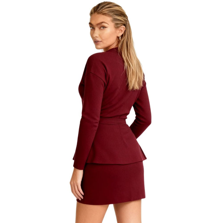 Two Piece Set V-Neck Knit Cardigan Mini Skirt Elegant Co-Ord Style