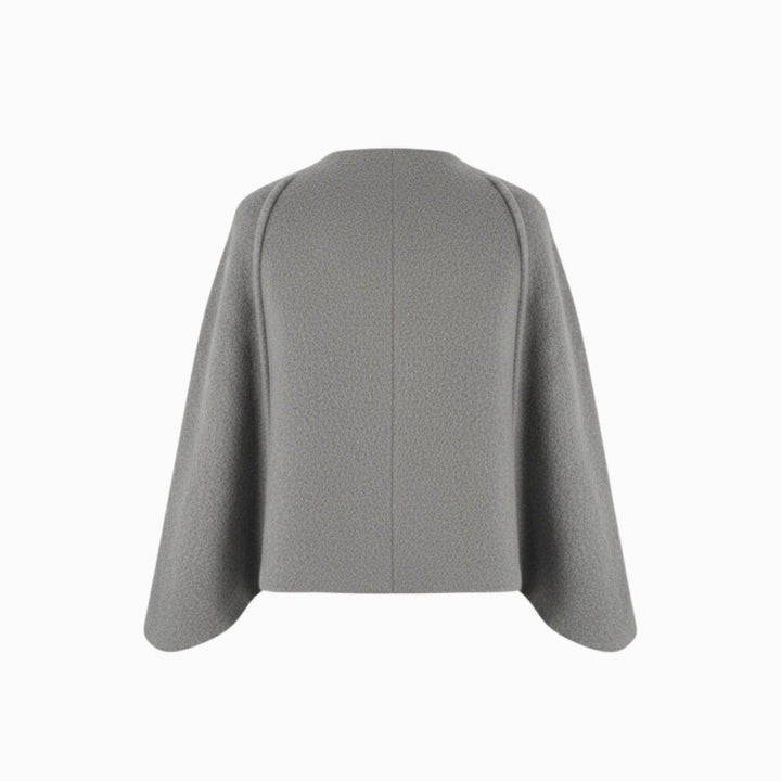 Cape Top Blazer Style Draped Sleeve Structured Elegant Minimal Style