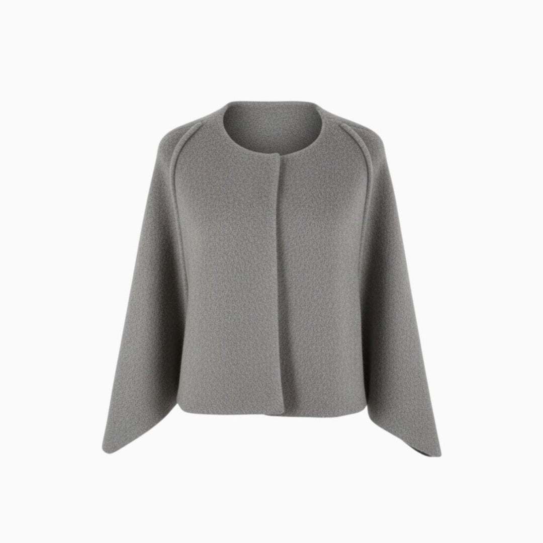 Cape Top Blazer Style Draped Sleeve Structured Elegant Minimal Style