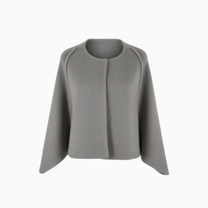 Cape Top Blazer Style Draped Sleeve Structured Elegant Minimal Style
