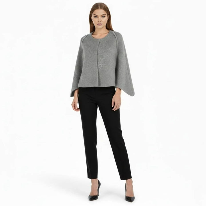 Cape Top Blazer Style Draped Sleeve Structured Elegant Minimal Style