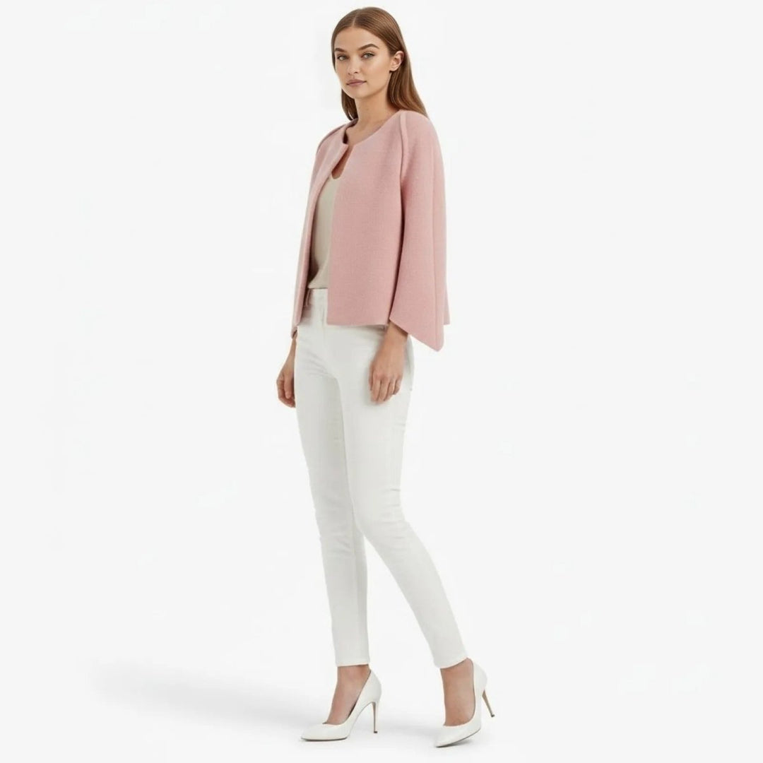 Cape Top Blazer Style Draped Sleeve Structured Elegant Minimal Style