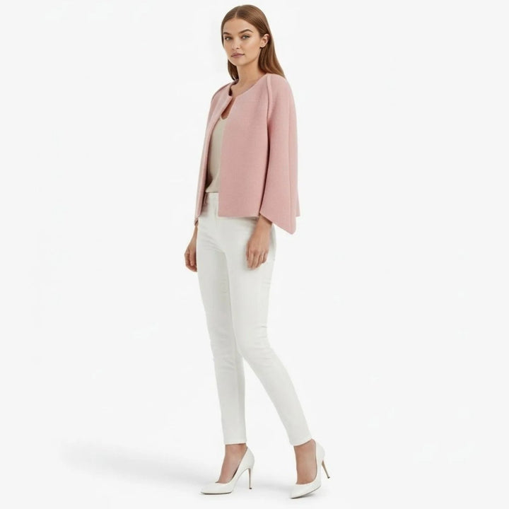 Cape Top Blazer Style Draped Sleeve Structured Elegant Minimal Style