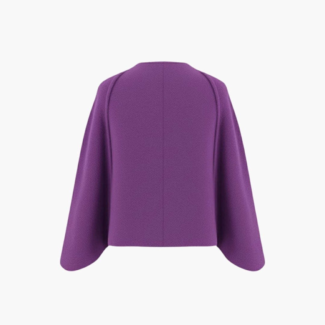 Cape Top Blazer Style Draped Sleeve Structured Elegant Minimal Style