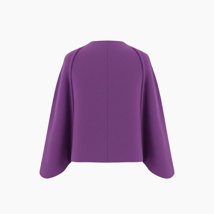 Cape Top Blazer Style Draped Sleeve Structured Elegant Minimal Style