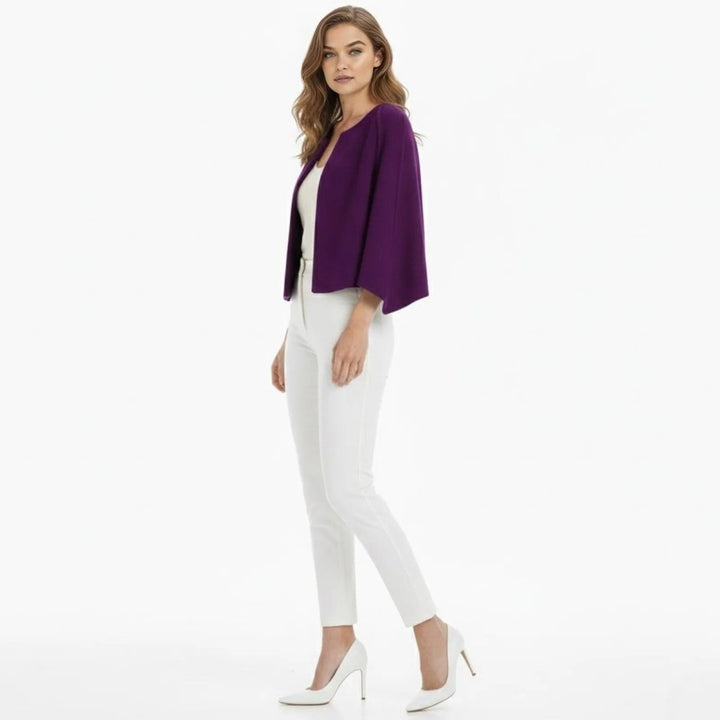 Cape Top Blazer Style Draped Sleeve Structured Elegant Minimal Style
