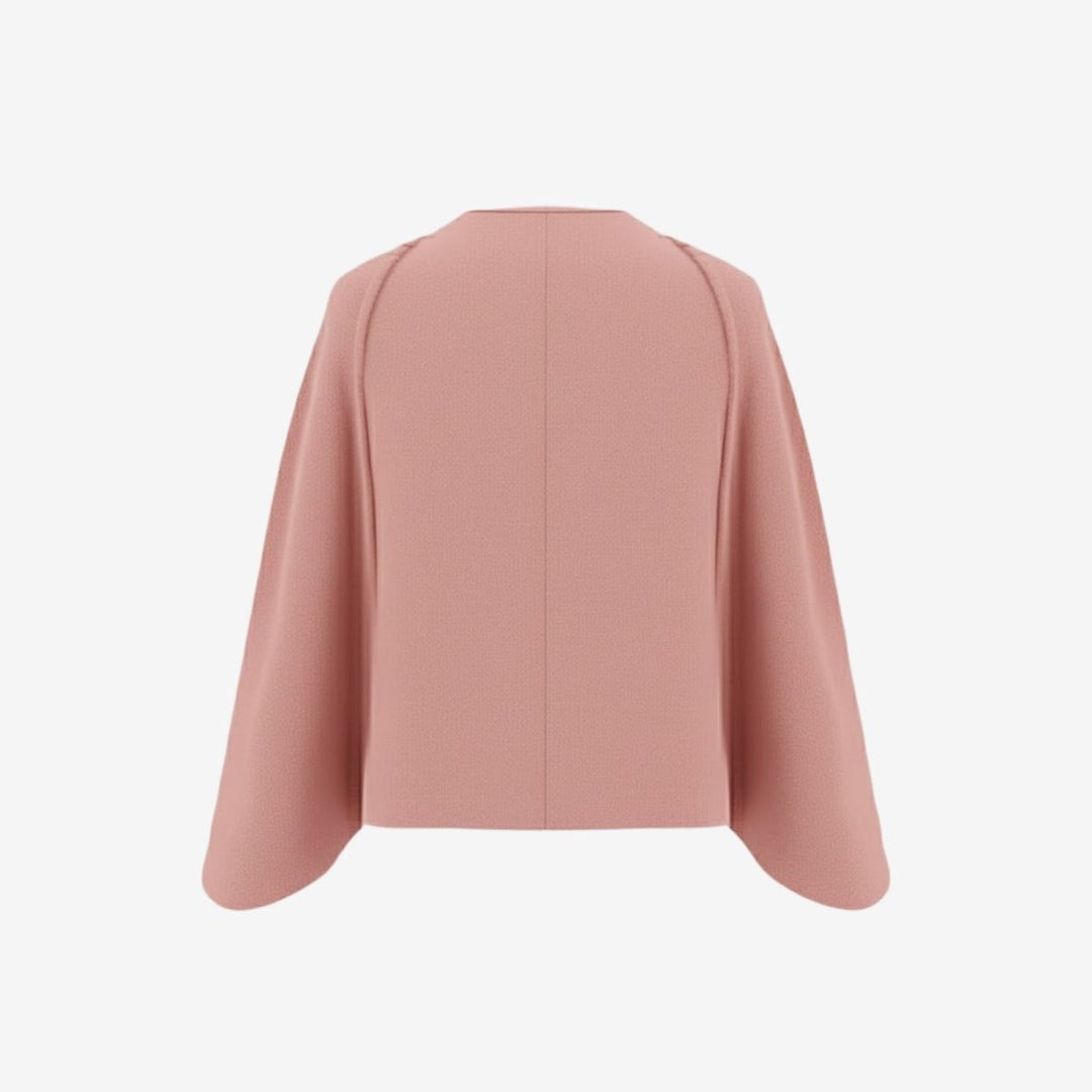 Cape Top Blazer Style Draped Sleeve Structured Elegant Minimal Style