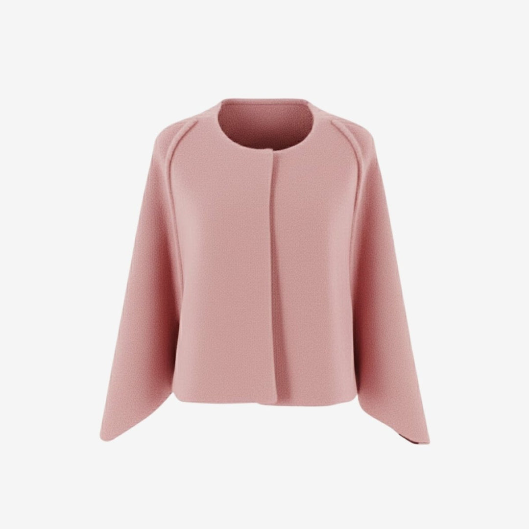 Cape Top Blazer Style Draped Sleeve Structured Elegant Minimal Style
