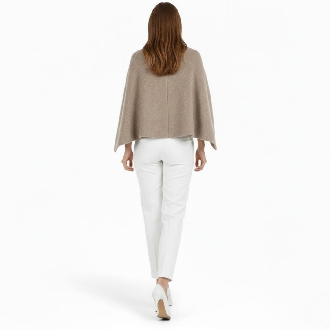 Cape Top Blazer Style Draped Sleeve Structured Elegant Minimal Style