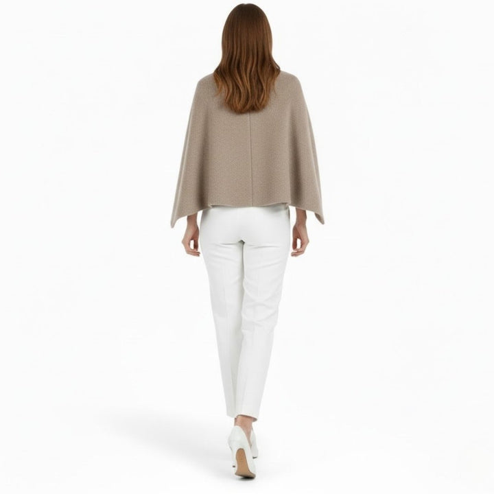 Cape Top Blazer Style Draped Sleeve Structured Elegant Minimal Style