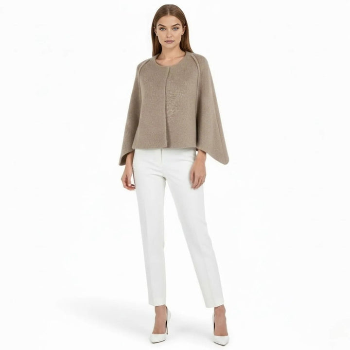 Cape Top Blazer Style Draped Sleeve Structured Elegant Minimal Style