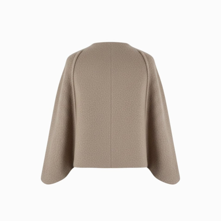 Cape Top Blazer Style Draped Sleeve Structured Elegant Minimal Style