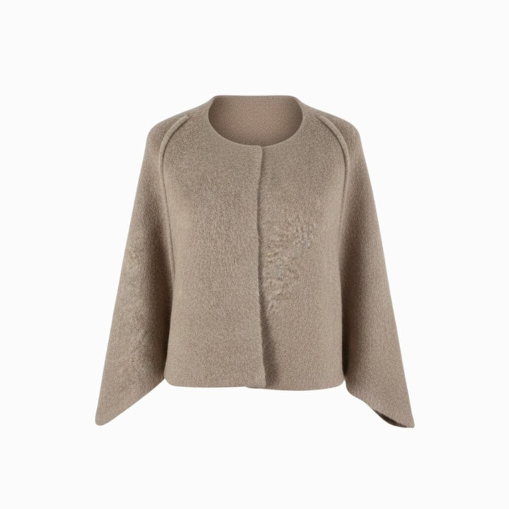 Cape Top Blazer Style Draped Sleeve Structured Elegant Minimal Style