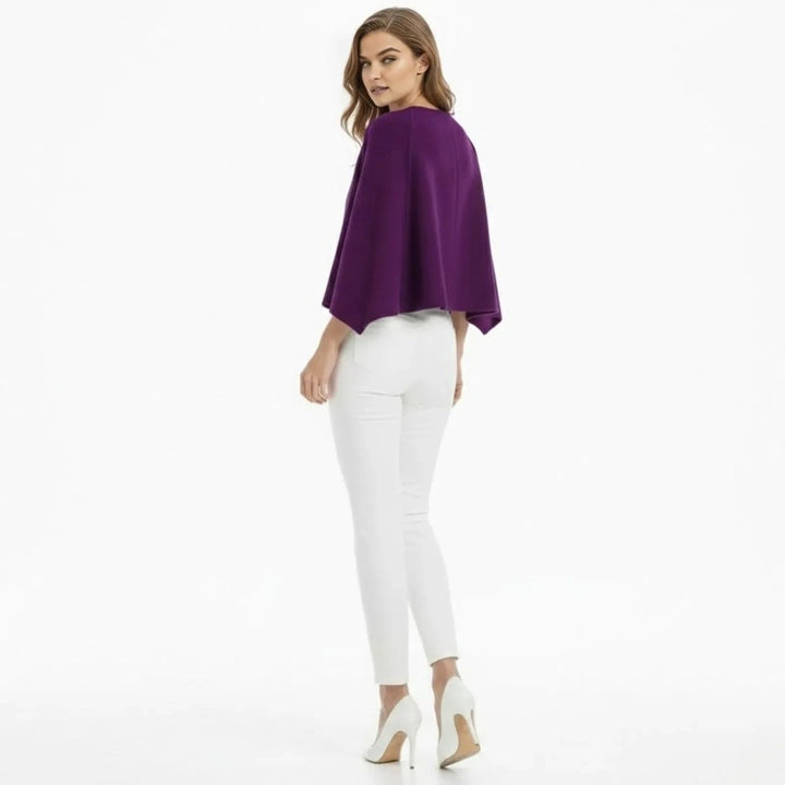 Cape Top Blazer Style Draped Sleeve Structured Elegant Minimal Style