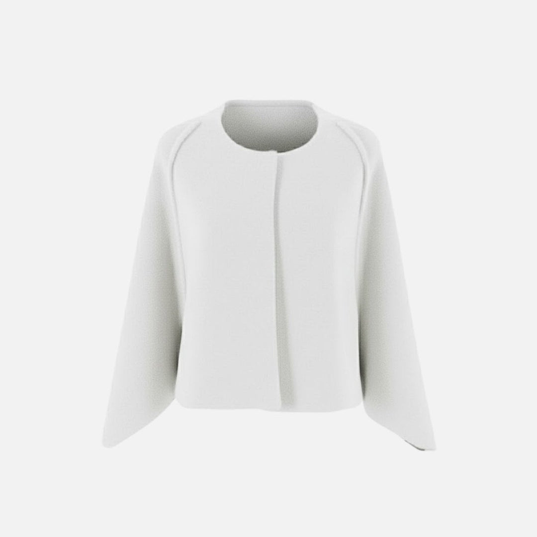 Cape Top Blazer Style Draped Sleeve Structured Elegant Minimal Style
