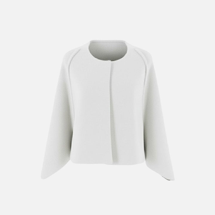 Cape Top Blazer Style Draped Sleeve Structured Elegant Minimal Style