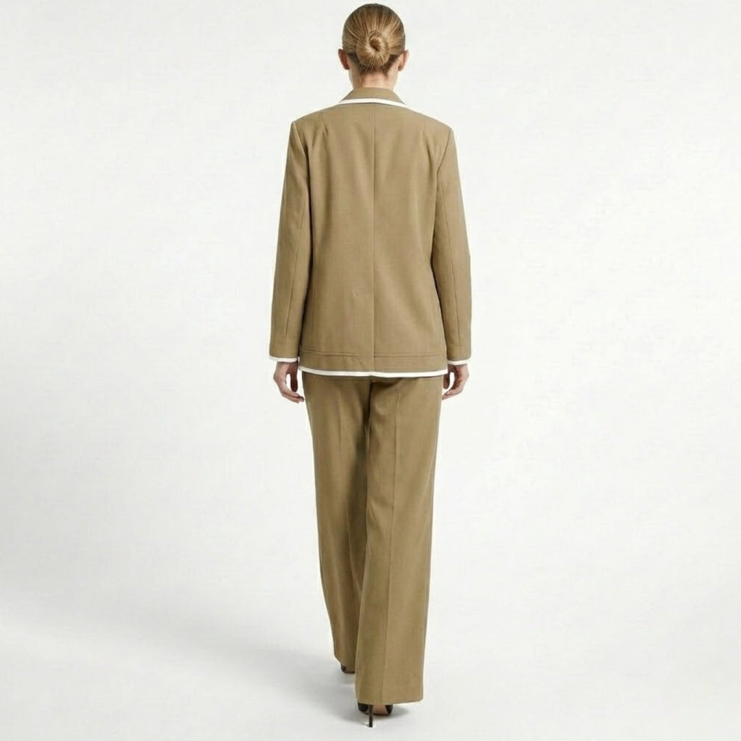 Relaxed Fit Blazer and Wide Leg Trousers Suit Set – Effortless Tailored Style