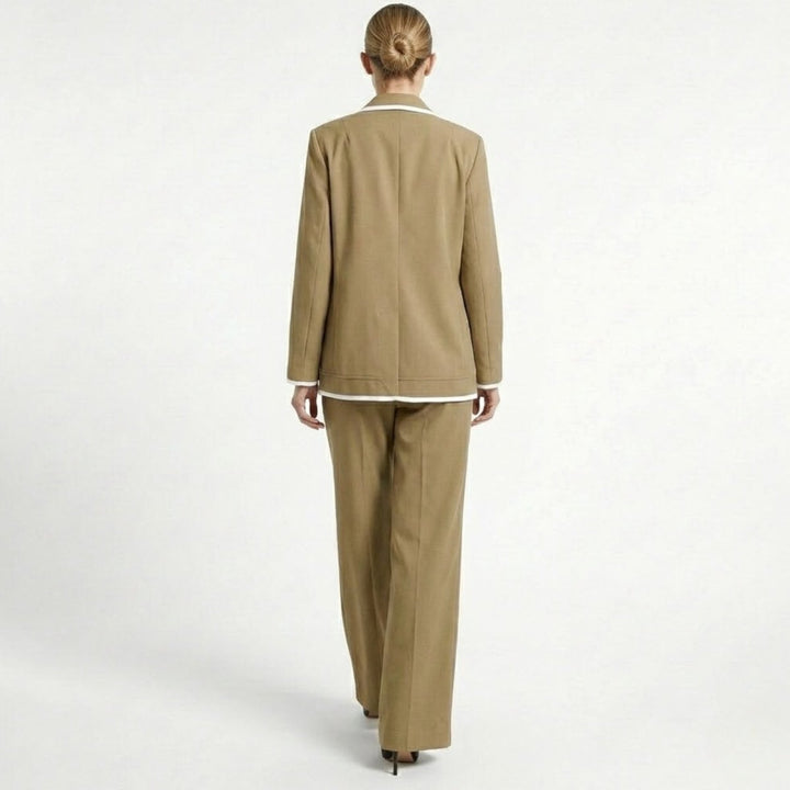 Relaxed Fit Blazer and Wide Leg Trousers Suit Set – Effortless Tailored Style