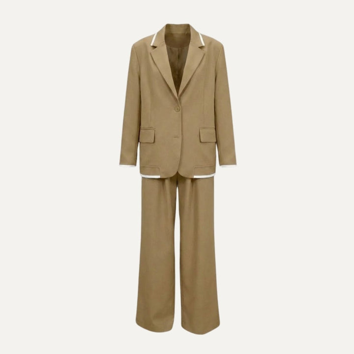Relaxed Fit Blazer and Wide Leg Trousers Suit Set – Effortless Tailored Style