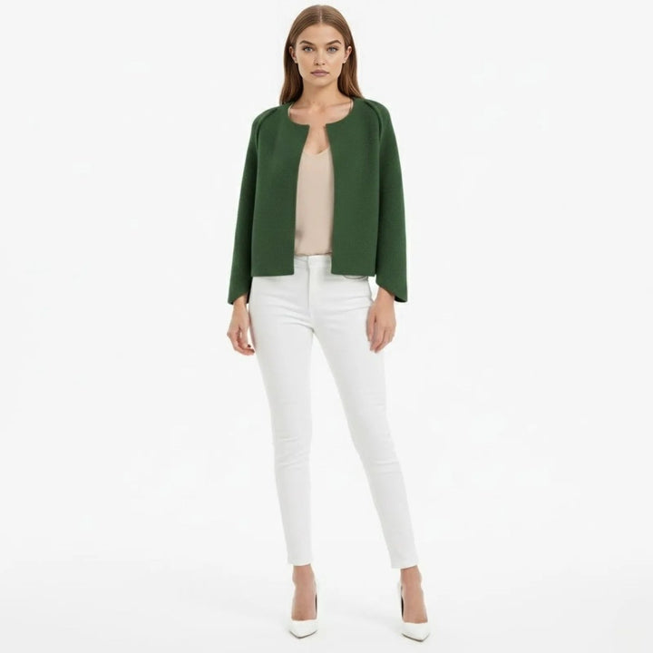 Cape Top Blazer Style Draped Sleeve Structured Elegant Minimal Style