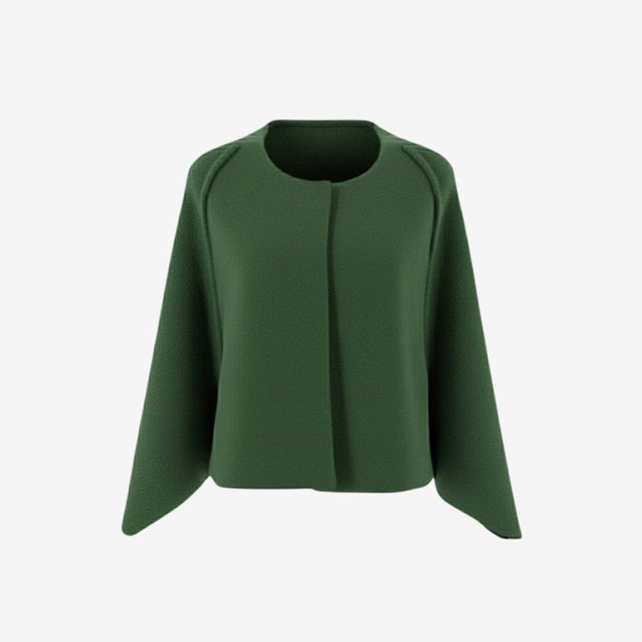 Cape Top Blazer Style Draped Sleeve Structured Elegant Minimal Style