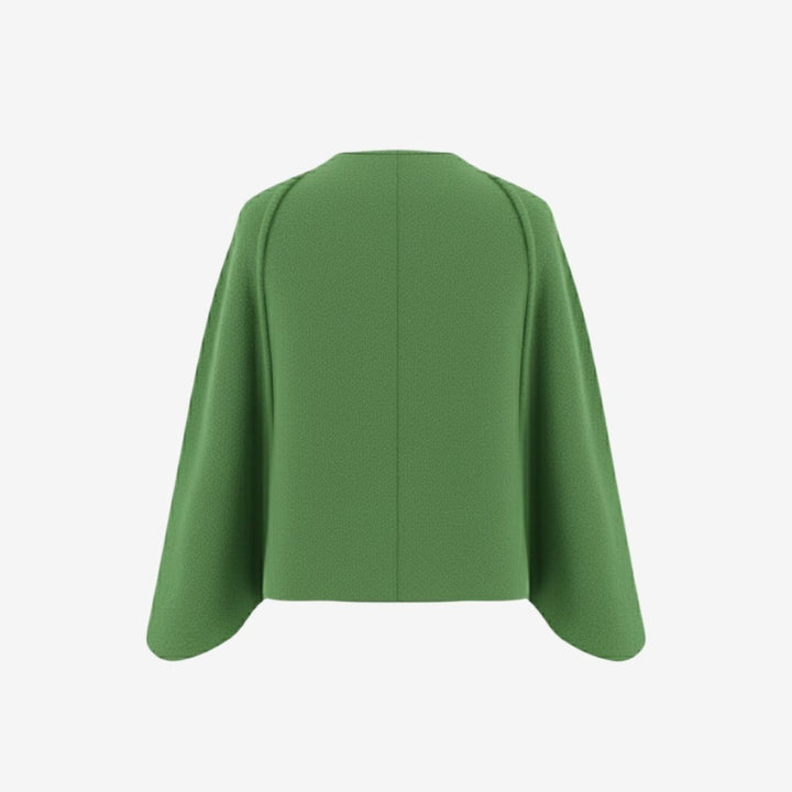 Cape Top Blazer Style Draped Sleeve Structured Elegant Minimal Style