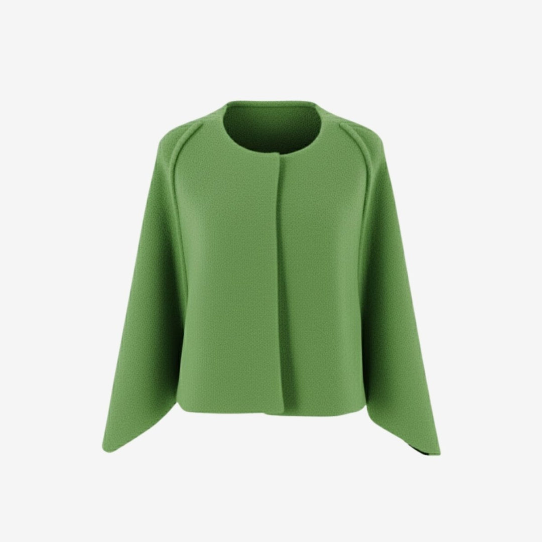 Cape Top Blazer Style Draped Sleeve Structured Elegant Minimal Style