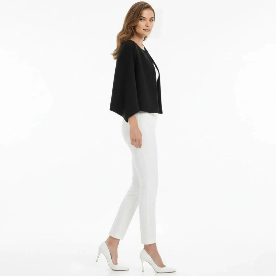 Cape Top Blazer Style Draped Sleeve Structured Elegant Minimal Style