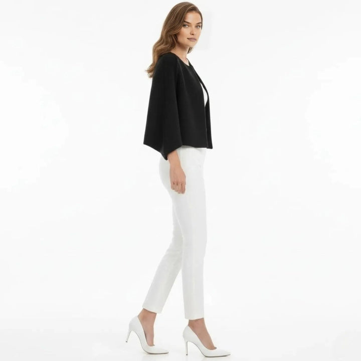 Cape Top Blazer Style Draped Sleeve Structured Elegant Minimal Style
