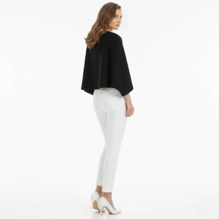 Cape Top Blazer Style Draped Sleeve Structured Elegant Minimal Style