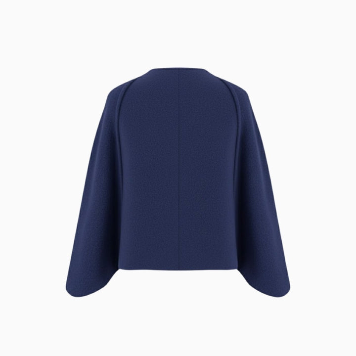 Cape Top Blazer Style Draped Sleeve Structured Elegant Minimal Style