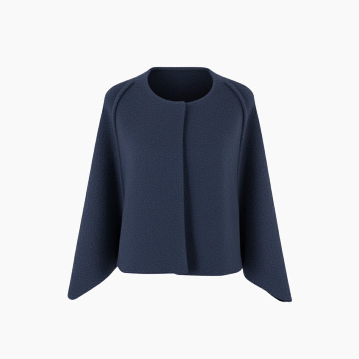Cape Top Blazer Style Draped Sleeve Structured Elegant Minimal Style