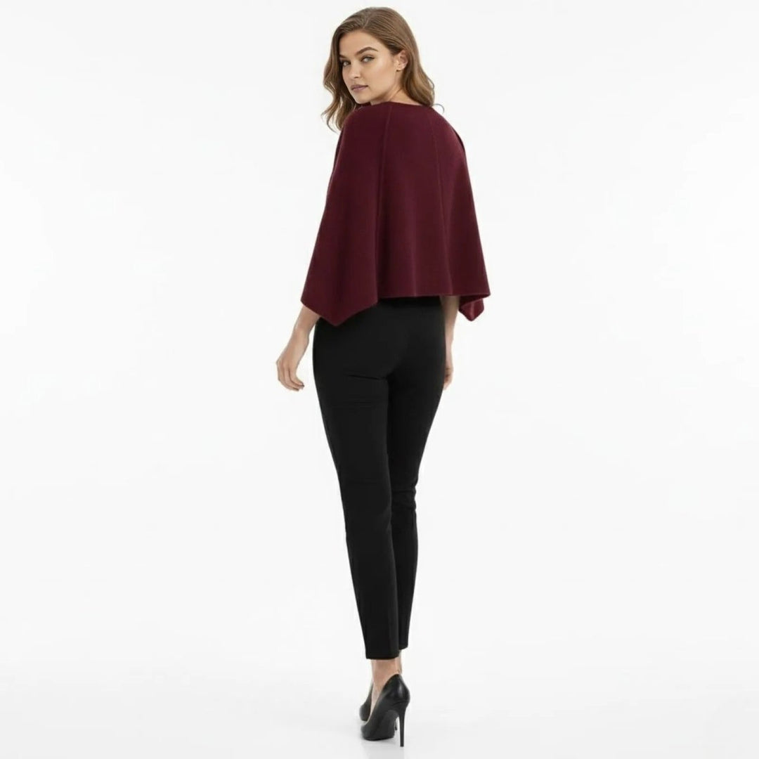 Cape Top Blazer Style Draped Sleeve Structured Elegant Minimal Style