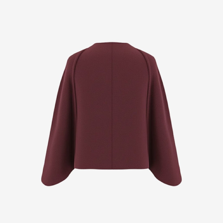 Cape Top Blazer Style Draped Sleeve Structured Elegant Minimal Style