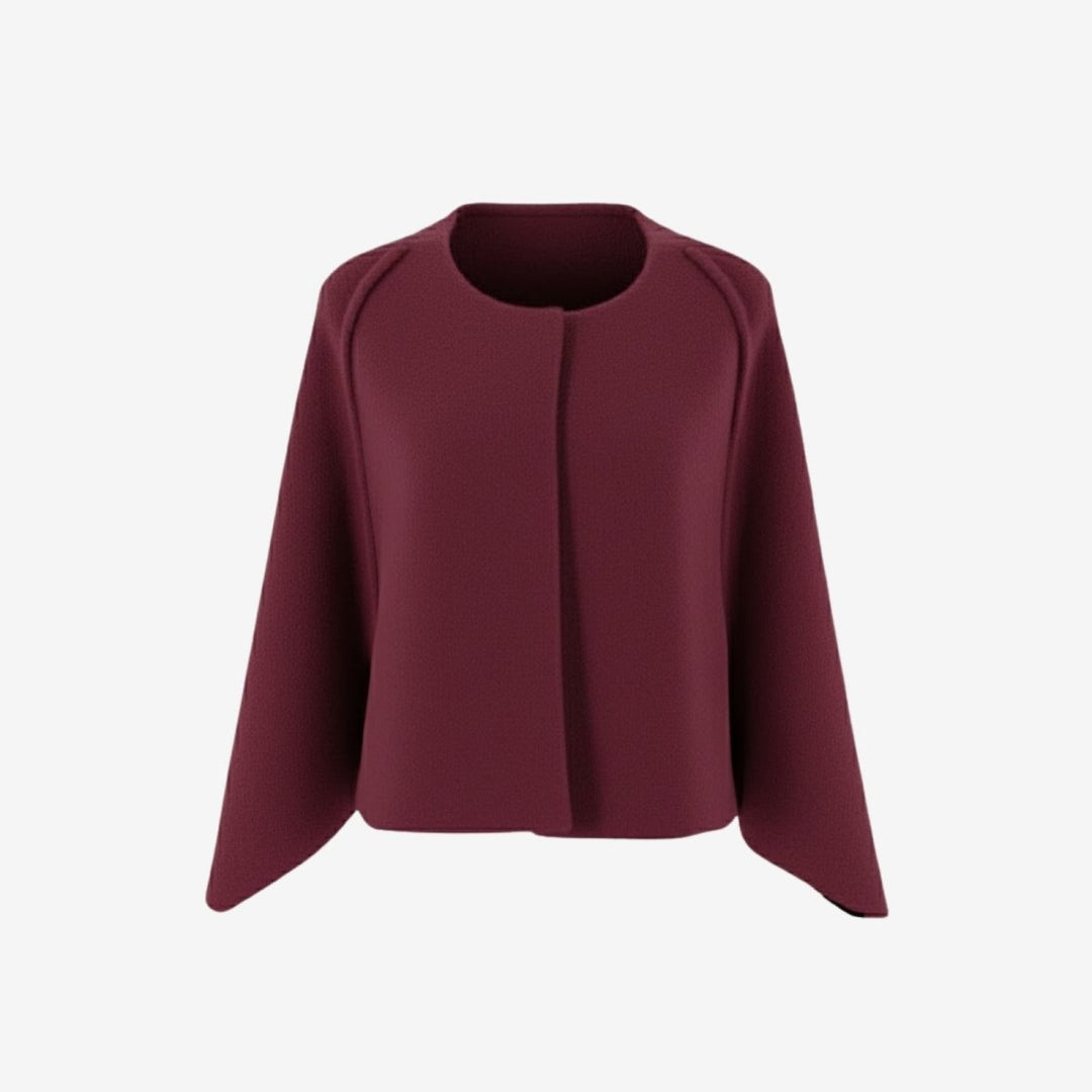 Cape Top Blazer Style Draped Sleeve Structured Elegant Minimal Style
