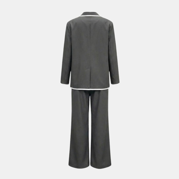 Relaxed Fit Blazer and Wide Leg Trousers Suit Set – Effortless Tailored Style
