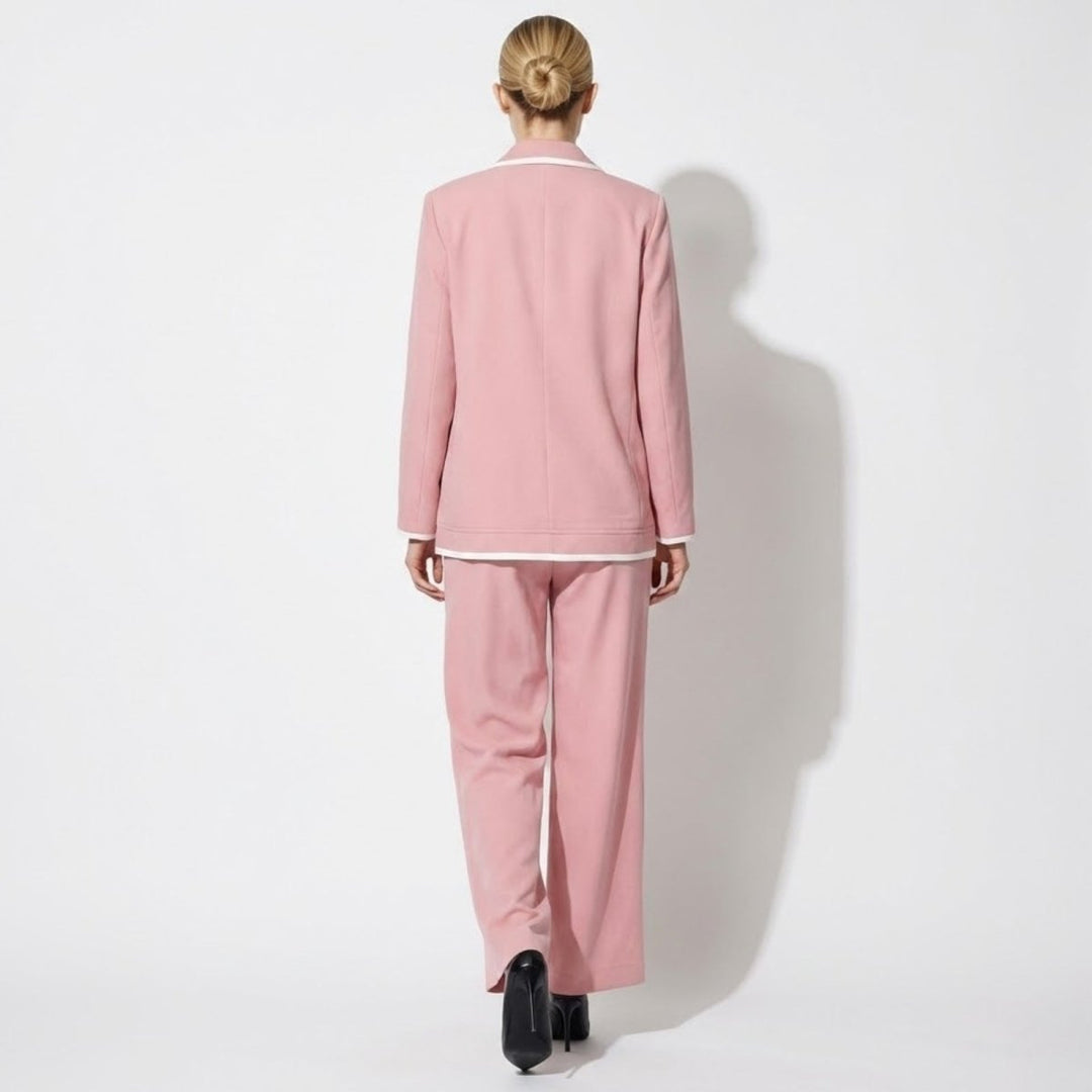 Relaxed Fit Blazer and Wide Leg Trousers Suit Set – Effortless Tailored Style