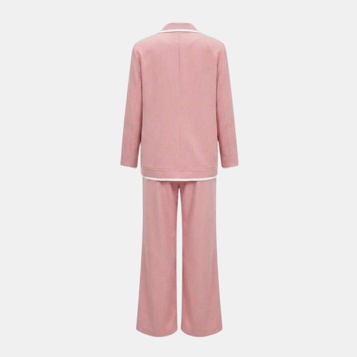 Relaxed Fit Blazer and Wide Leg Trousers Suit Set – Effortless Tailored Style