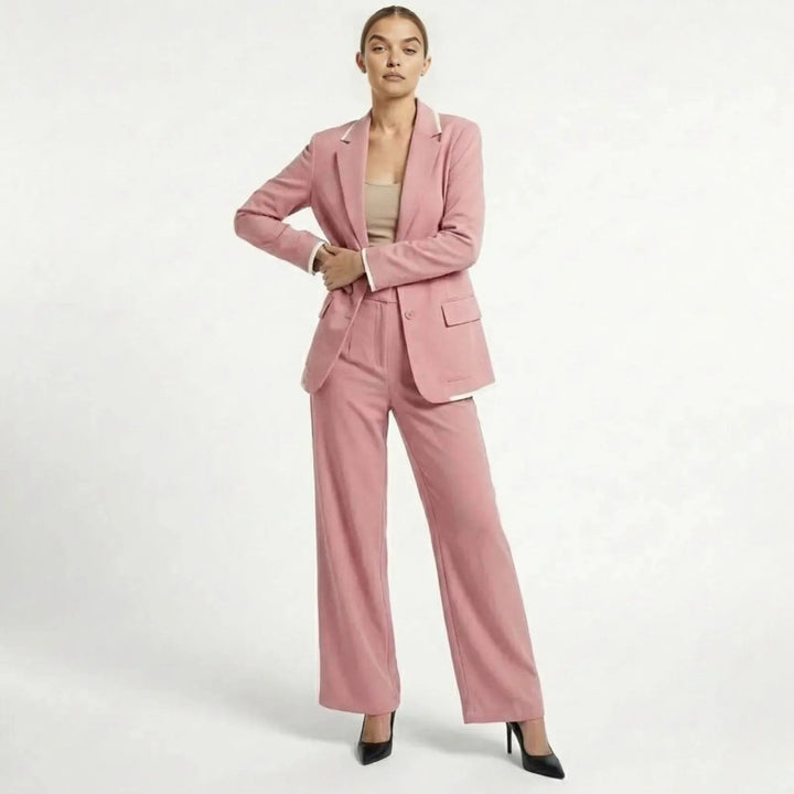 Relaxed Fit Blazer and Wide Leg Trousers Suit Set – Effortless Tailored Style